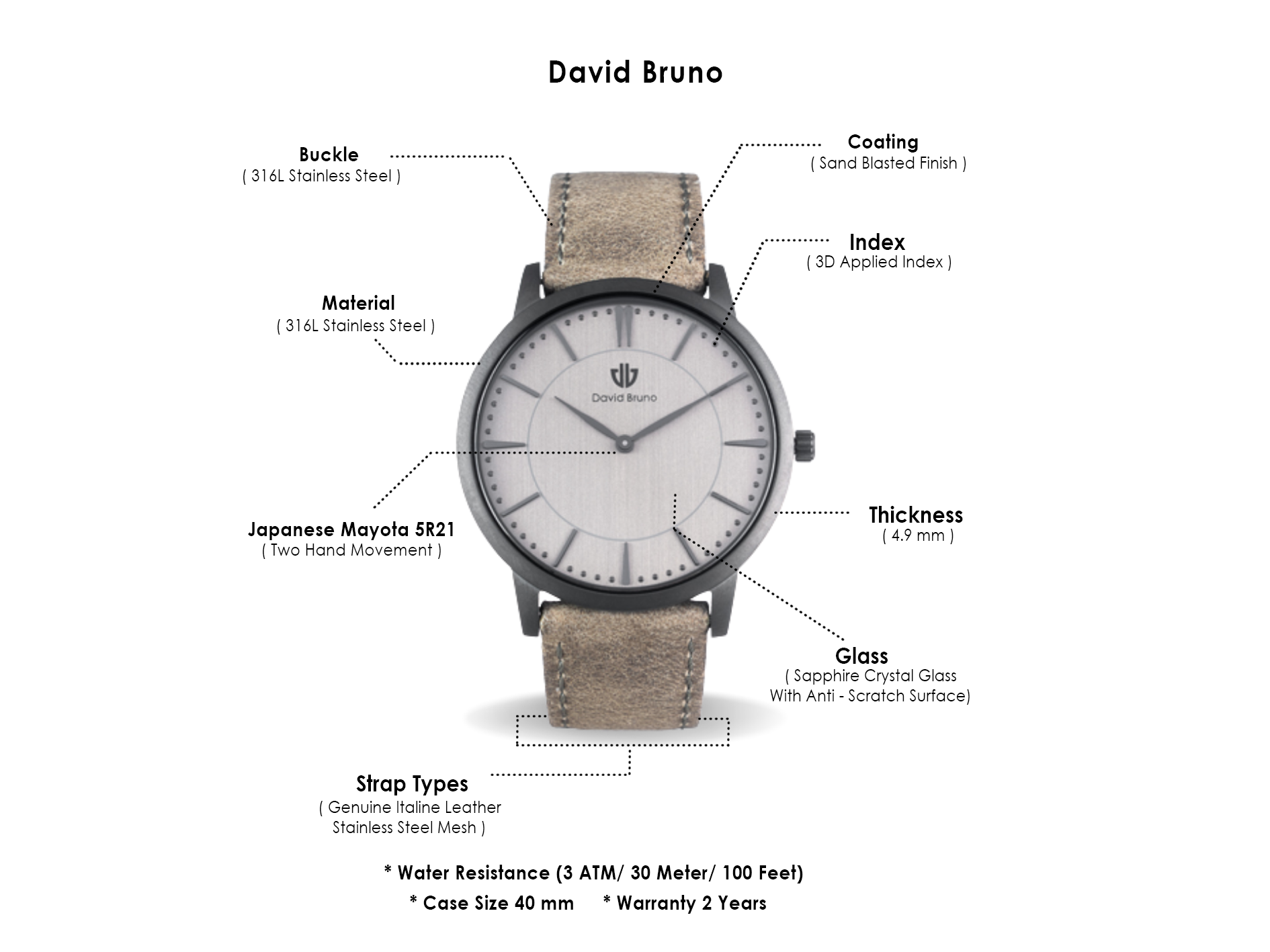 Classic Leather Watch – David Bruno