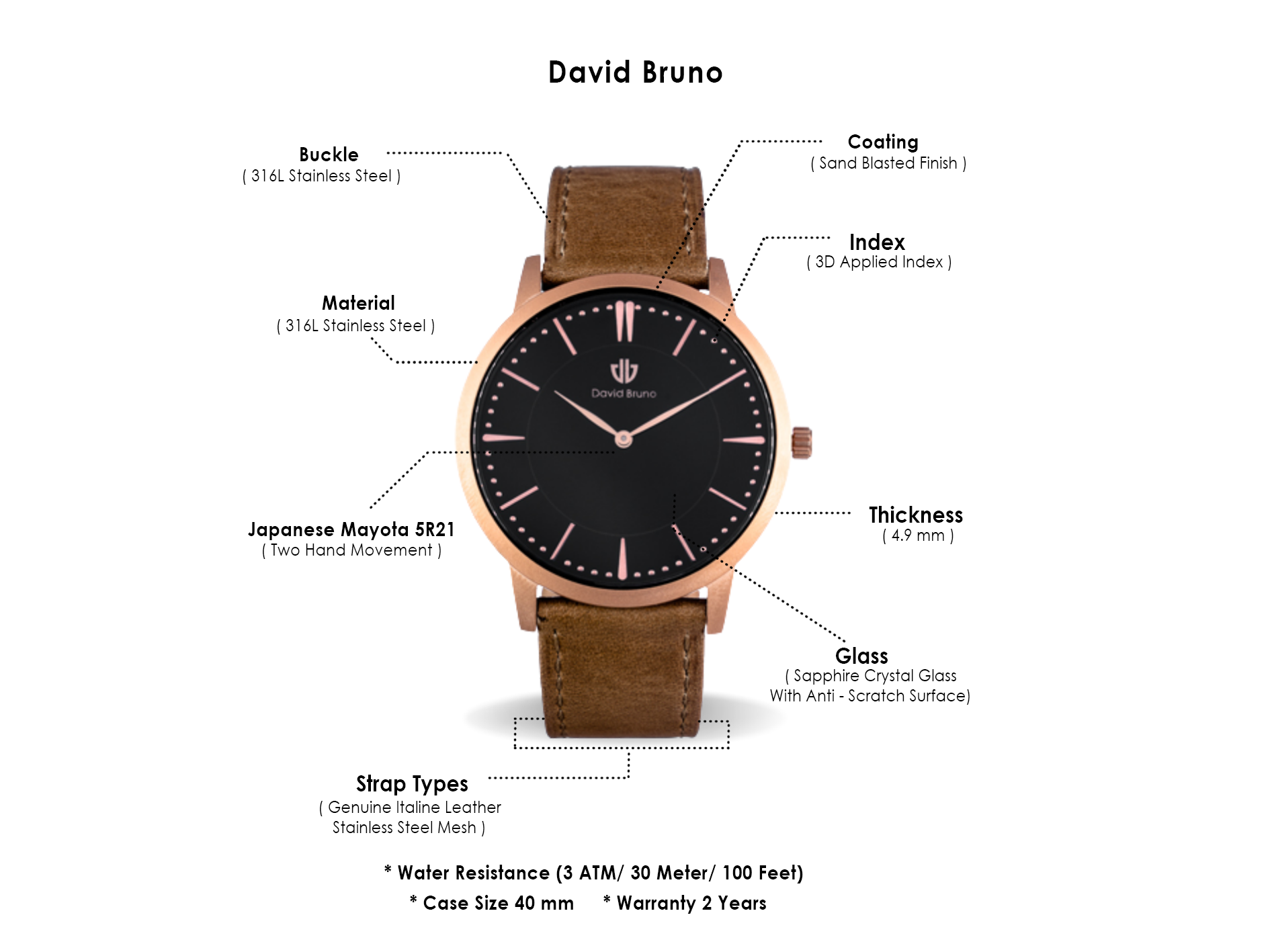 Rose Gold Classic Leather